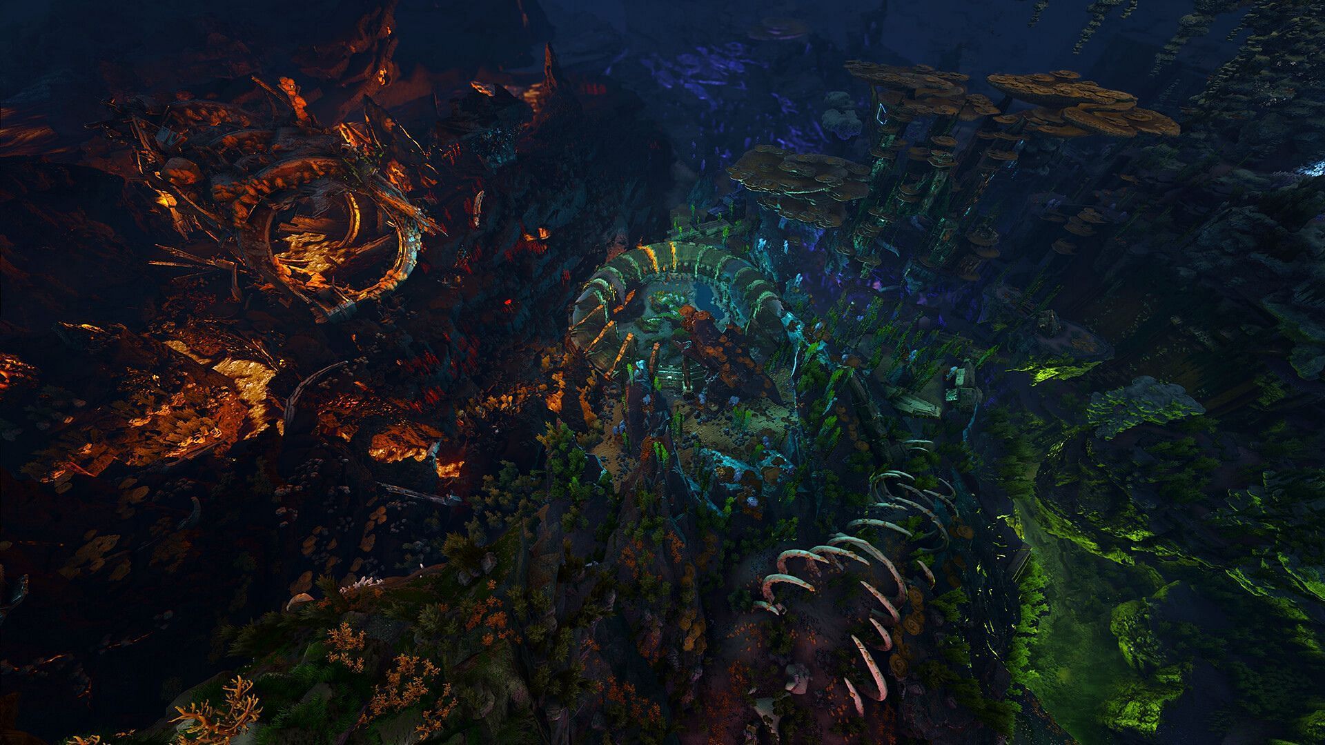 Underwater biomes in ARK Aquatica (Image via Snail Games USA)